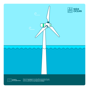Illustration of a monopile offshore wind turbine